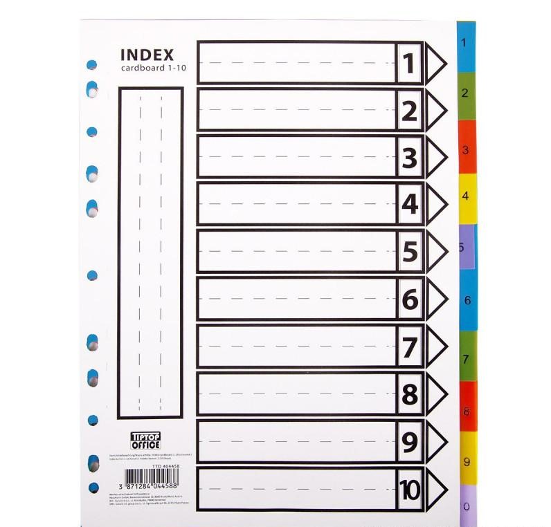 Index (pregrada) PP A4, 1-10 Listova