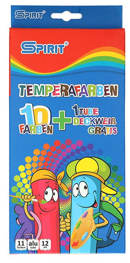 Tempera mix boja, 12 ml. 10+1