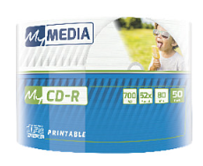 CD-R 700MB 52× Matt Silver, Printabilni, Wrap 50/1